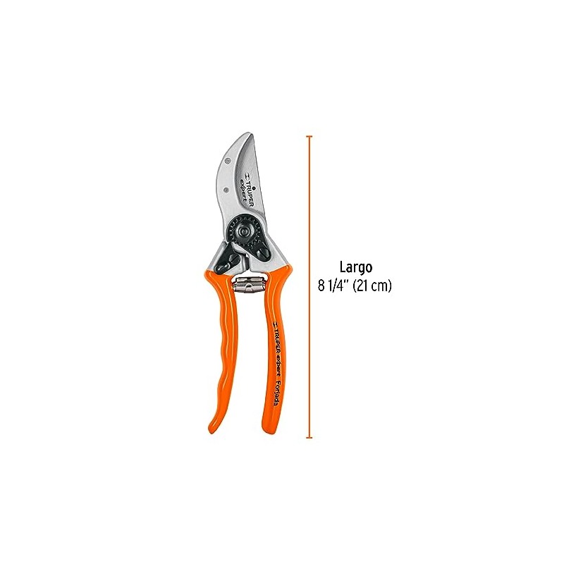 Truper Expert T-45X, Tijera para poda 8", profesional de aluminio