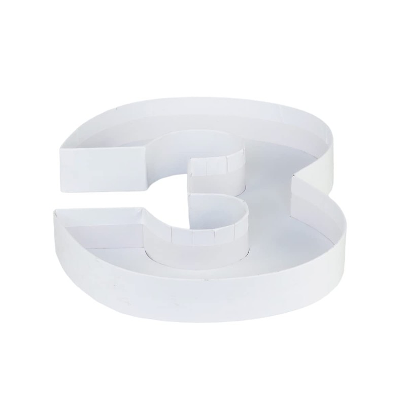 WENPACK 8" Small Fillable Cardboard Number Shaped Mache Kids (White,