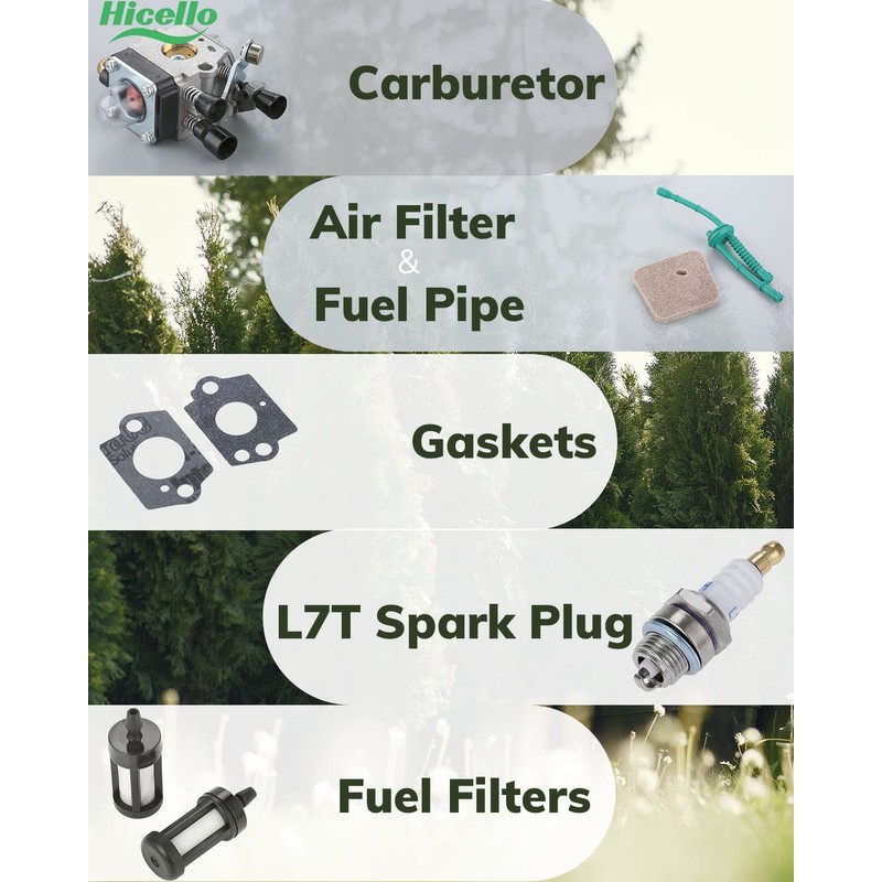 Hicello Fuel Line Carburetor Kit for STIHL FS38 FS45 FS55