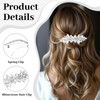 LunarCharm Diamanté Hair Clips, Silver Bridal Hair Accessories for Women,