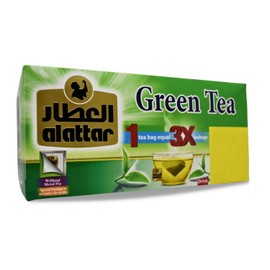 Generic AlAttar Green Tea Premium Egyptian Herbal Herb Herbs Natural Oriental Arabic Strong Flavor No Additives Non Gmo Halal Kosher (20 Tea Bags) العطار شاى أخضر