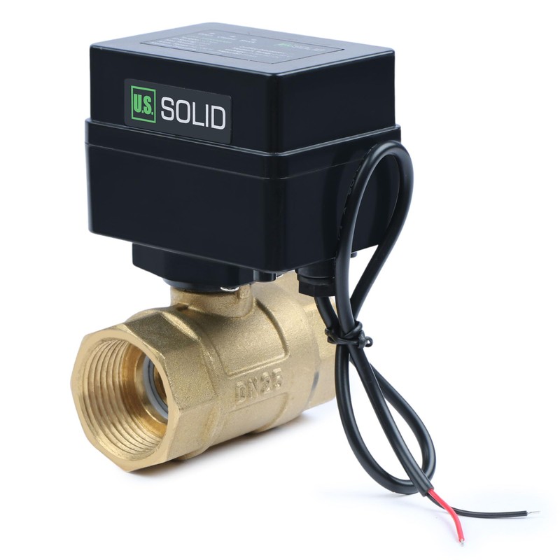 U.S. Solid 1" Motorised Ball Valve - Electric Brass Ball