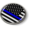 Thin Blue LINE (Stripe) US American Flag 3D Domed CAR