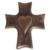 Wilde Bronze Cross Heart Wall Picture 8 L x 7