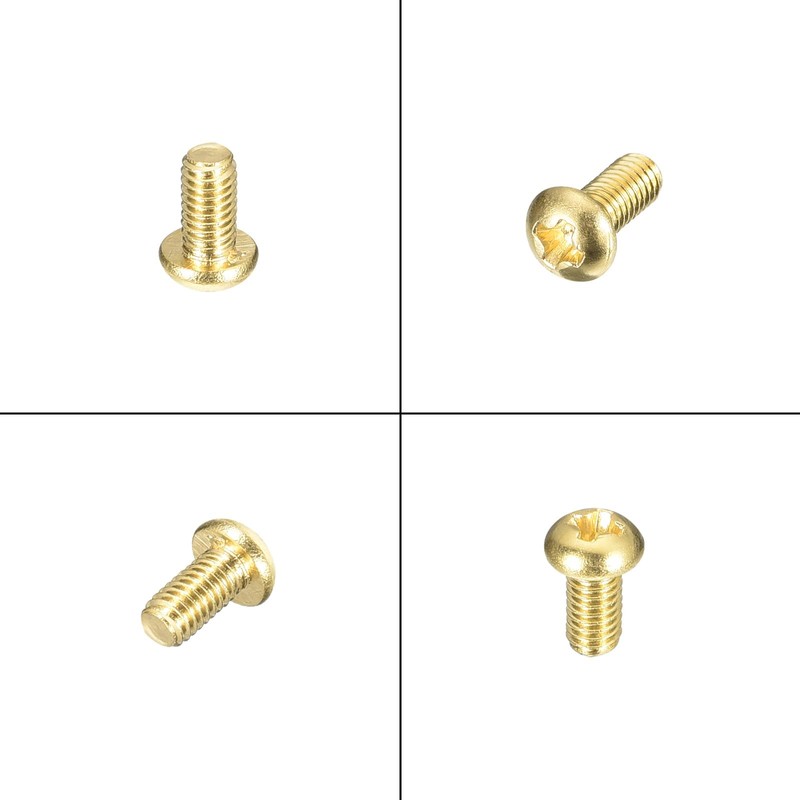 sourcing map Brass Machine Screws, M3x5mm Phillips Pan Head Fastener