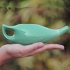 ANCIENT IMPEX Ceramic Neti Pot for Nasal Cleansing with 5