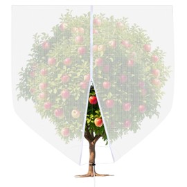 Red grande para árboles frutales, 10 x 10 pies, malla de barrera para insectos con cordón y cremallera, cubiertas de red de jardín para protección contra aves, insectos, cigarras