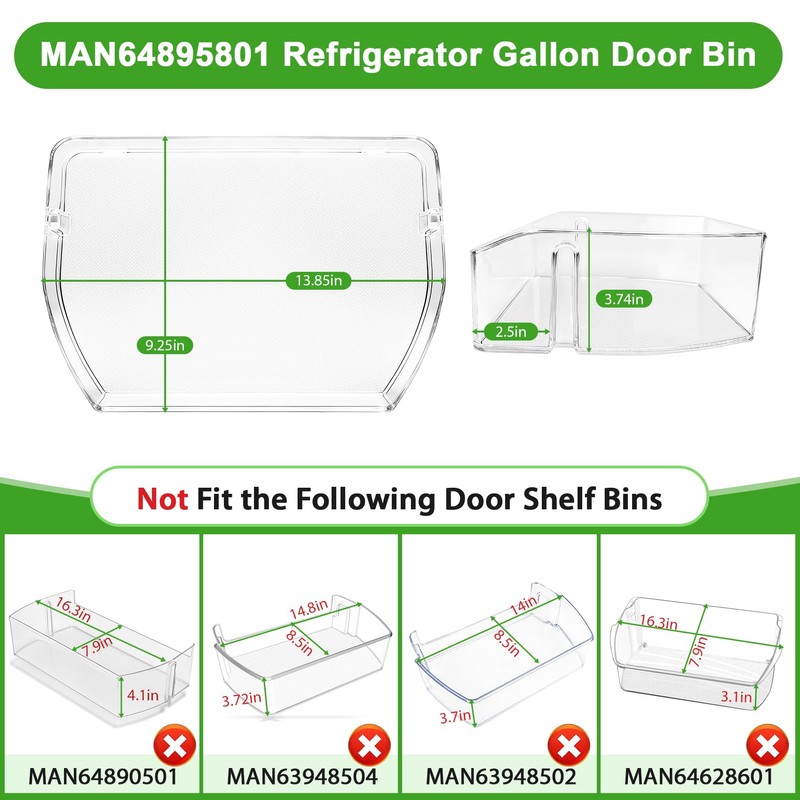 MAN64895801 Door Bin for Refrigerator LRFLC2706S, LF30S8210S, etc