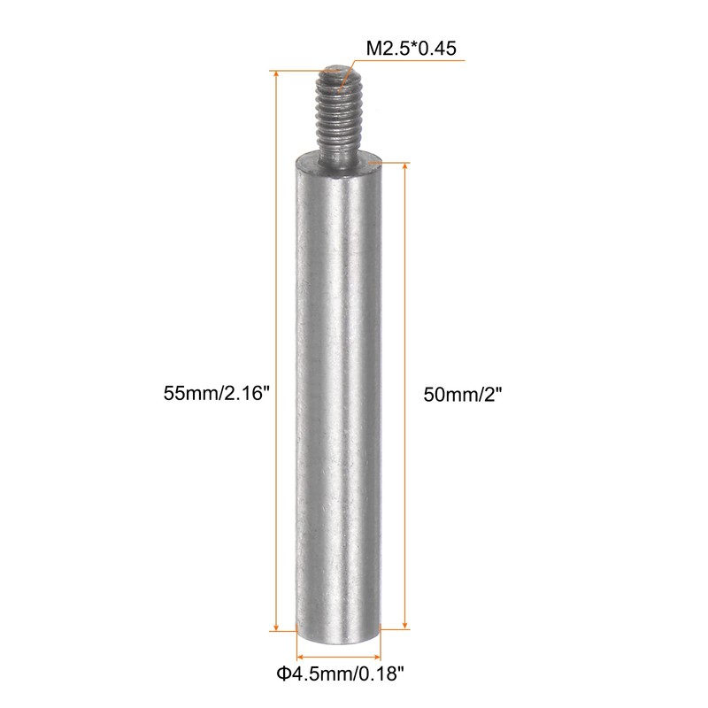 sourcing map 2pcs Dial Digital Indicator Extension Stem Rod 50mm