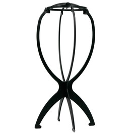 BINQILIN Wig Stand Foldable Portable Detachable Wig Holder Wig Holder Display Tool for Wigs and Hats (Black)