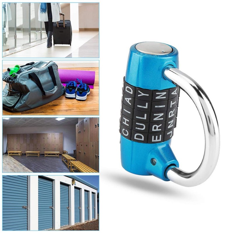 5 Digit Combination Padlock 5 Letter Word Lock Security Password