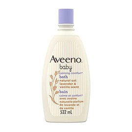 Aveeno AveenoBaby Calming Comfort Bath Baby Body Wash for gently cleanses baby’s skin & helps calm baby before bedtime natural oat Lavender & Vanilla Scents, 532 mL