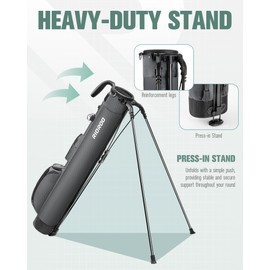 RIOROO Small Golf Bag, Lightweight Golf Stand Bag Mens Golf Bag Portable Par 3 Golf Bag with Cooler Bag, Strap, Multiple Pockets and Stand