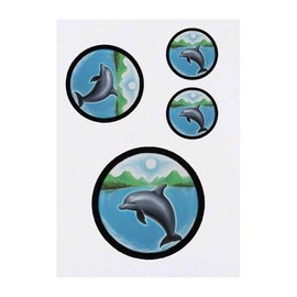 4 x 'Irrawaddy Dolphin' Temporary Tattoos - Water Resistant, Skin-Safe, Non-Toxic Transfers, Mixed Sizes (TO00079400)
