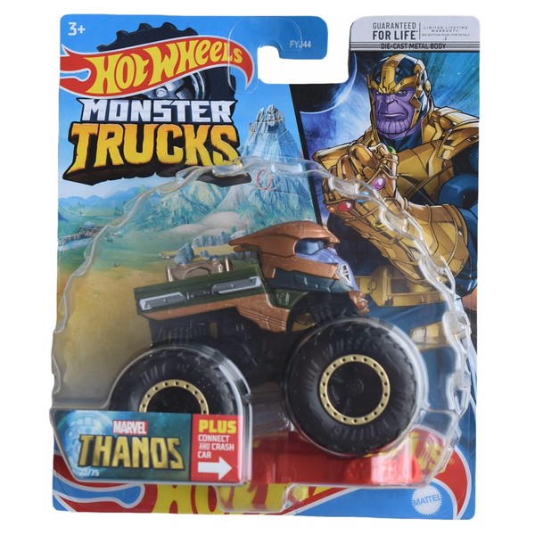 Hot Wheels Monster Trucks Thanos, Plus Connect and Crash Car