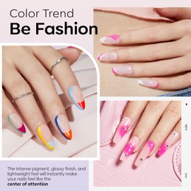 MEFA Gel Nail Polish Set, 12 Colors All Seasons Gel Nail Kit Black Glitter White Pink Blue Yellow Purple Collection with Classic Colors for Starter Nail Art Manicure DIY Salon Home Mother's Day Gifts