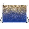 LYCGS 8x6ft Royal Blue Glitter Backdrop Birthday Gold Spots Bokeh
