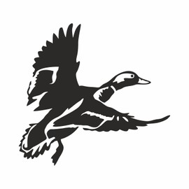 AMA SHOP Pre-Spaced Duck in Flight Sticker Black | Sticker for Helmet, Motorcycle, Camper, Boat | Car Tuning