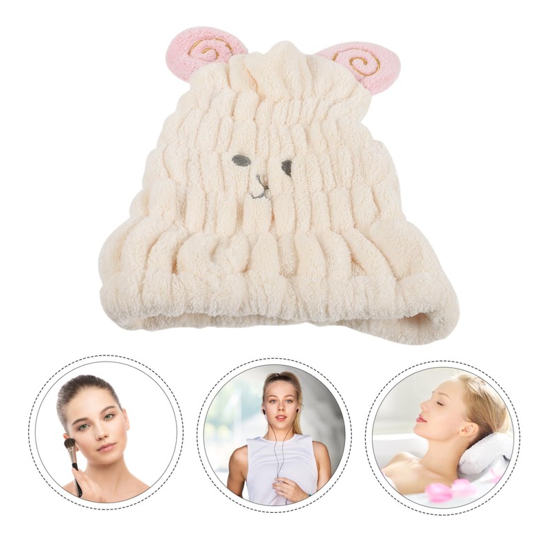 IWOWHERO Animal Embroidered Hair Drying Cap for Women Super Absorbent