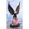 18" Tall Large Patriotic Bald Eagle Clutching On American Flag