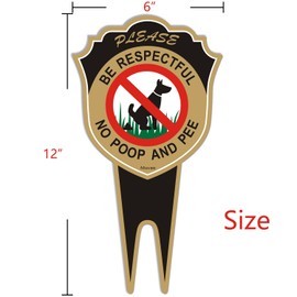 No Peeing No Pooping Dog Sign Double Sided Metal No Dog Poop Sign for Yard with Stake 12"x6" Please Be Respectful Stop Dogs from Pooping Peeing On Your Lawn Yard Sign Protect Your Property small 2 Pack