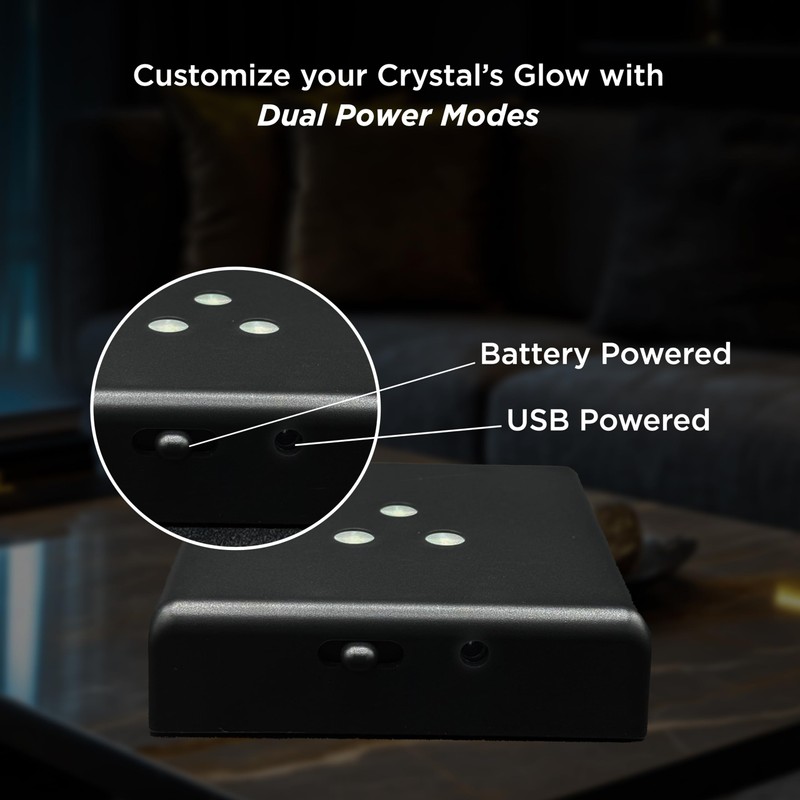 CAPTUR3D LED Light Base, Medium Square Base Light for Crystal