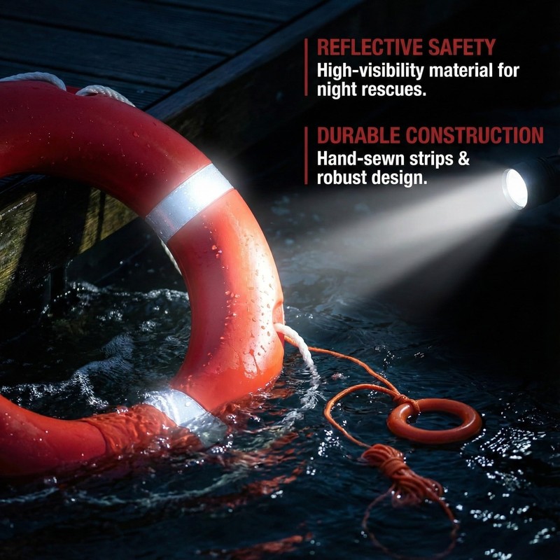 Life Ring Buoy w/ 98.4 FT Floating Rope, Boat &