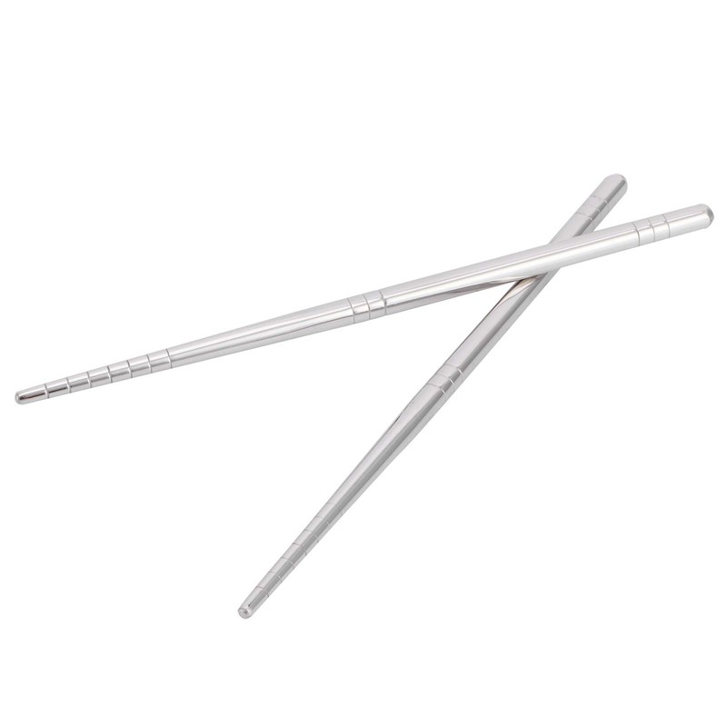 1 Pair Stainless Steel Chopsticks 17.5 cm Reusable Food Chopsticks