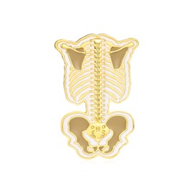 MEDFOLY Bone Enamel Brooch Medical Orthopedics Spine Pin for Doctor Nurse Backpack Lapel Badge Gifts, 3.5cm, Metal, no gemstone
