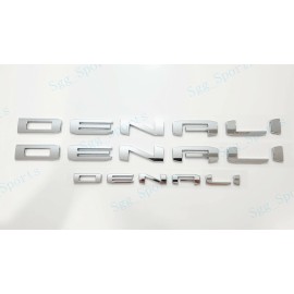 GMC 3pcs GMC 2021-2023 Yukon Yukon XL Chrome Door Rear DENALI Emblems Letters Badges