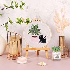 Punch Needle Kits for Kids Adults Beginner, Pretty Bee Daisy Flower Punch Needle Embroidery Starter Kit, Punch Needle Kit Tool with Instruction Threader Fabric Yarns and Hoop