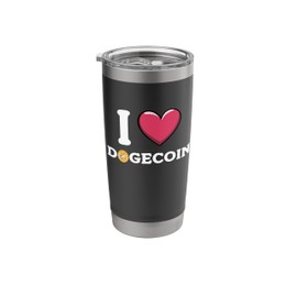 I Love Dogecoin Cryptocurrency Doge Crypto Stainless Steel Insulated Tumbler