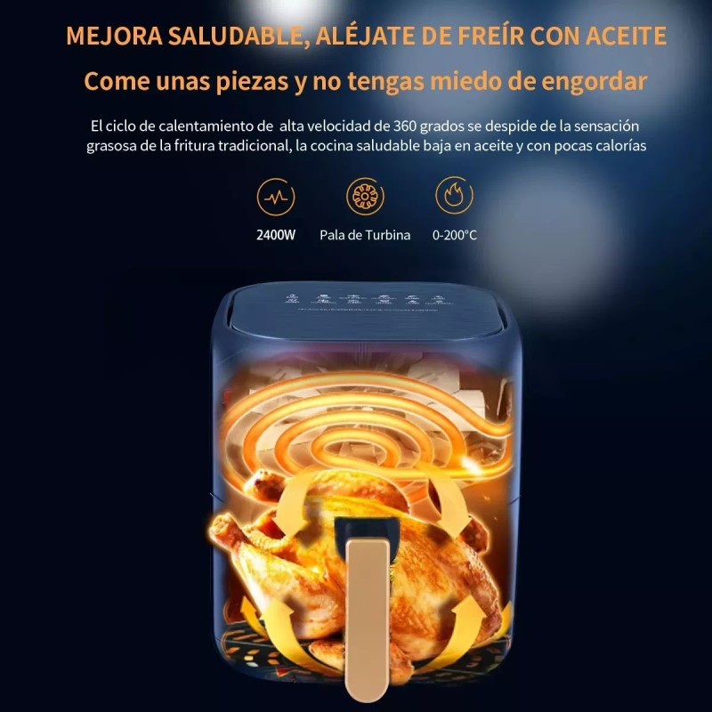 Eco R Freidora Aire Multifincional Cocina Digital 6.8l Touch