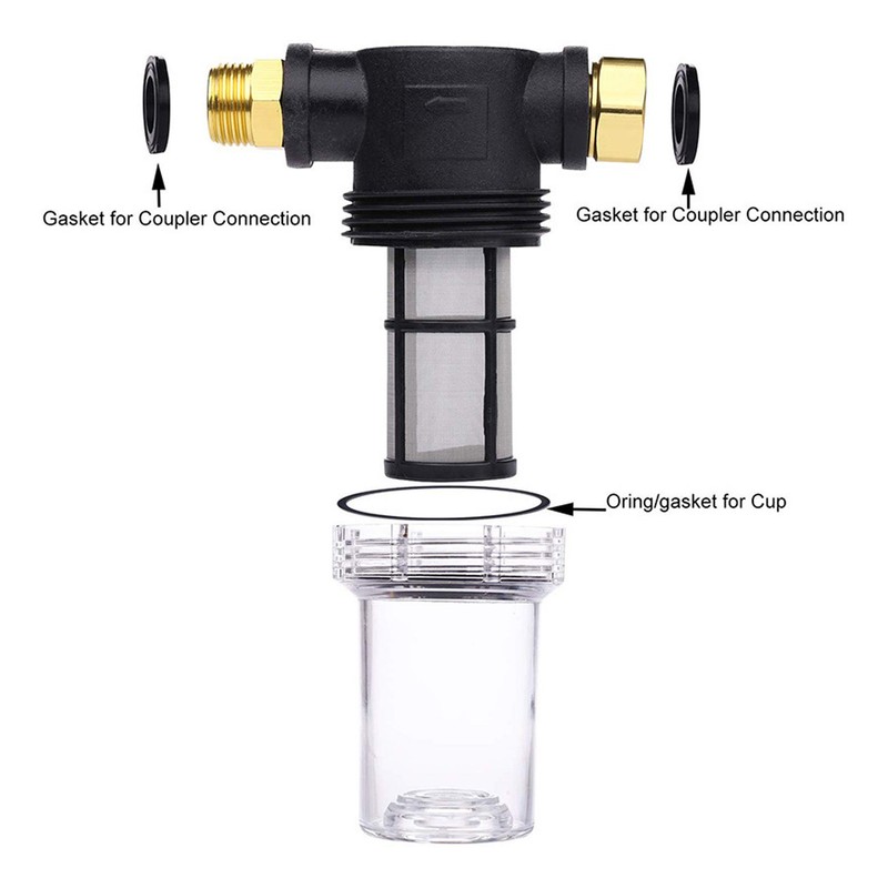 Garden Hose Inlet Filter 3/4 High Pressure Washer Water Sediment