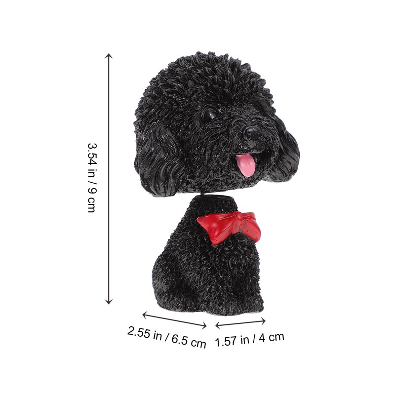 Veemoon Figurines Bobbleheads Poodle Cute Car Fortune Cartoon Black Shaking