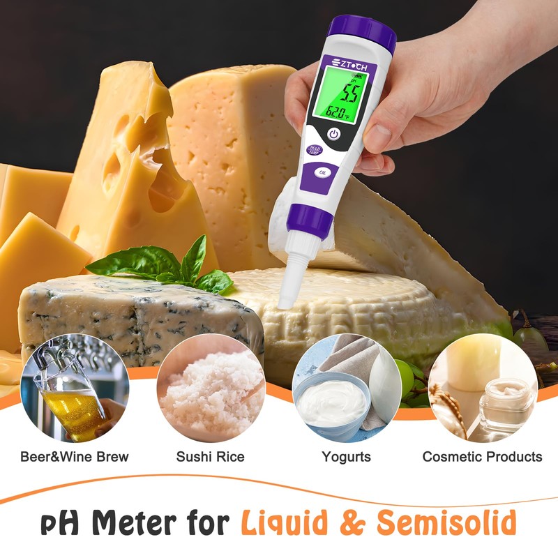 EZTOCH Food pH Meter, Digital pH Meter for Food Fermentation