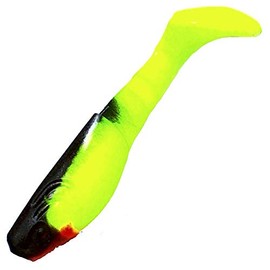 Relax Kopyto 3 Inch 10 Pieces Rubber Fish Zander Artificial Bait 056 Chartreuse Black