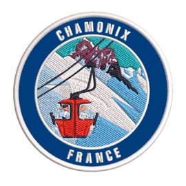Chamonix, France Ski Restort Mountain Embroidered Premium Patch DIY Iron-on or Sew-on Decorative Badge Emblem Vacation Souvenir Travel Gear Clothes Appliques