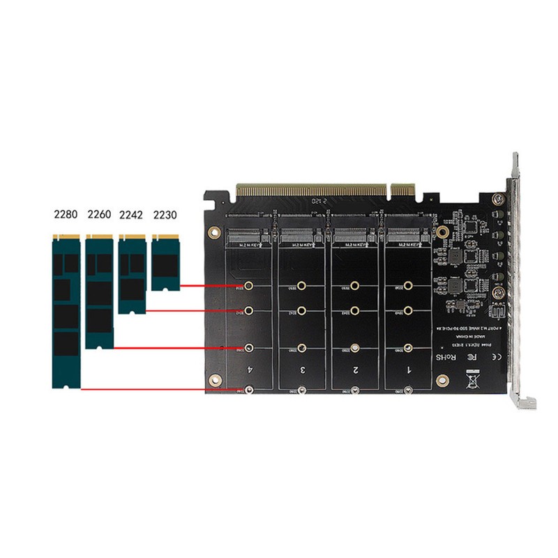 M.2 PCIE Adapter NVMe M.2 to PCIe 4.0 X16 Protocol