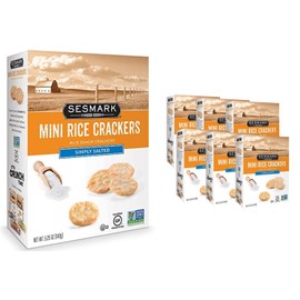 Sesmark Mini Rice Crackers Simply Salted - Gluten Free Rice Crackers Non GMO Project Verified - 5.25 Oz. (Pack of 6)