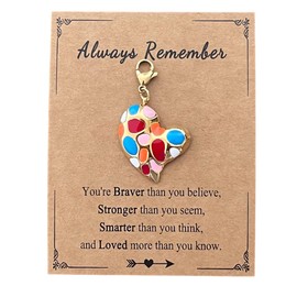 AMOBESTER Irregular Heart Clip-On Charm - Stainless Steel Jewelry Lobster Clasp for Bracelet, Necklace, Keychain & DIY Jewelry Supplies