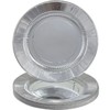 Silver Disposable Dinner Paper Plates with Ruffled Rim - 10.25"