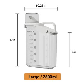 Livaprul Rice container storage tank, kitchen storage container, sealed food storage, sealed design measuring cup. With pouring port, suitable for oatmeal, grains, rice, flour (green, 2800ML)