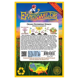 Everwilde Farms - 250 Organic Bloomsdale Spinach Seeds - Gold Vault Packet