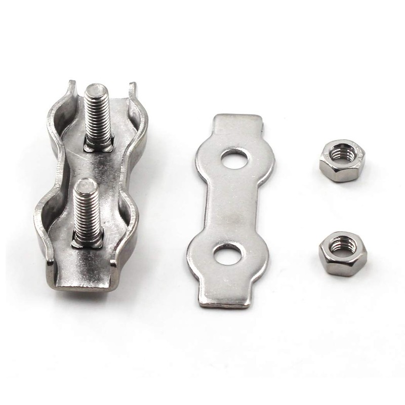 M5 304 Stainless Steel Duplex Wire Rope Clip Cable Clamps