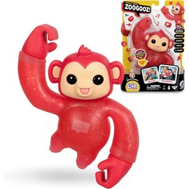 Little Live Pets Hug n' Hang Zoogooz Mooki Monkey, Soft and Elastic Pet, 70 Sounds and Reactions, 3 Different to Collect, Hidden Amulet, for Children from 2 Years +, Famosa