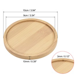 PATIKIL Plant Pot Saucer, 3 Pack 4 Inch OD Bamboo Round Flower Drip Tray for Indoors