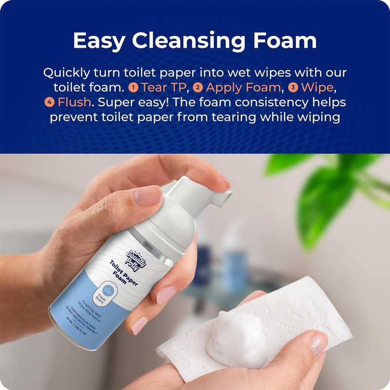 Squatty Potty Toilet Tissue Paper Foam Instant Wet Wipe Alternative