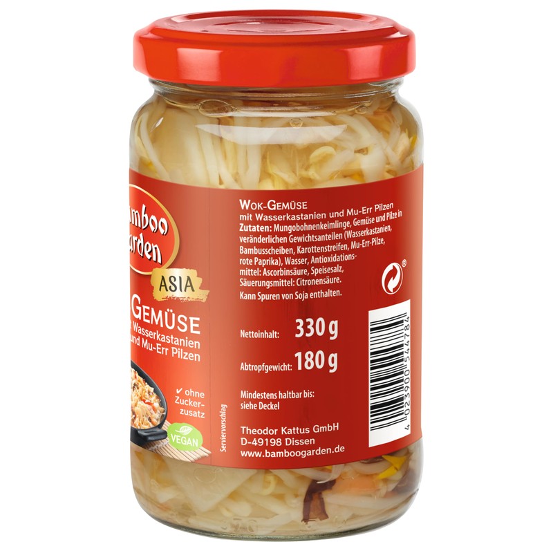 Bamboo Garden Wok Vegetables 330g Draining Weight 180g (Packaging Design