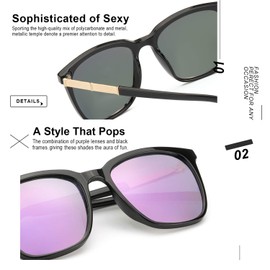 SIPHEW Polarized Sunglasses for Women, Mirrored Sunglasses-Fashion Oversized Eyewear with UV400 Protection